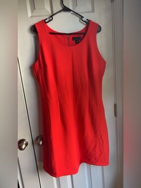 Bright Orange Sleeveless Shift Dress - Attention